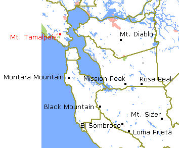 location of Mt. Tamalpais