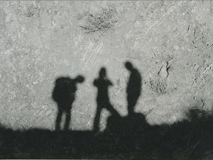 Shadows of hikers