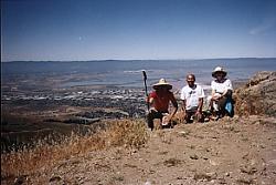Bob, Dinesh, and Joy -- the three Hikateers -- on top of Mission Peak