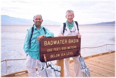 Dinesh and Ron at Badwater in Death Valley
