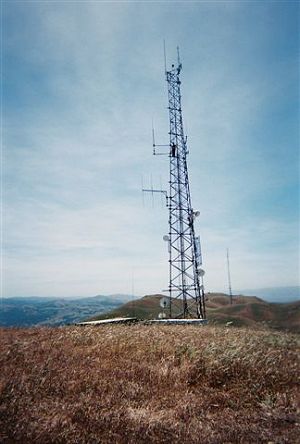 a commercial antenna tower on Allison Peak