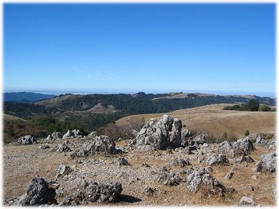 The summit of Black Mountain in northwestern Santa Clara County, California