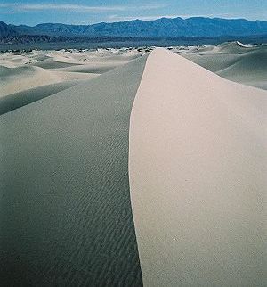 a steep, knife-edged dune ridge