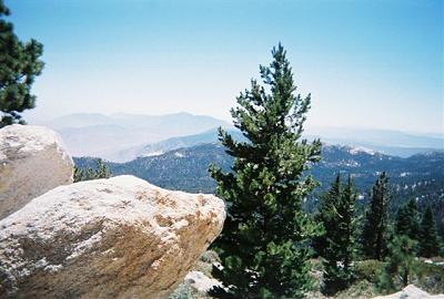 view into the distance from near the summit of San Jacinto Peak