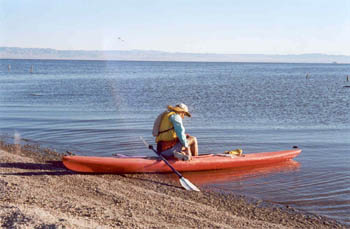 Dinesh getting into the kayak