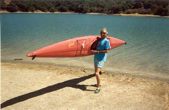 Dinesh with his 42-pound kayak